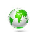 Green, white surround the globe planet earth